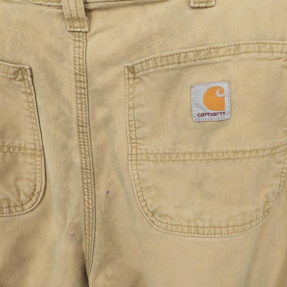 Carhartt Custom Acid Wash Carpenter Pants Straight Fit Distressed Khaki Sz 34x32 - Picture 7 of 9
